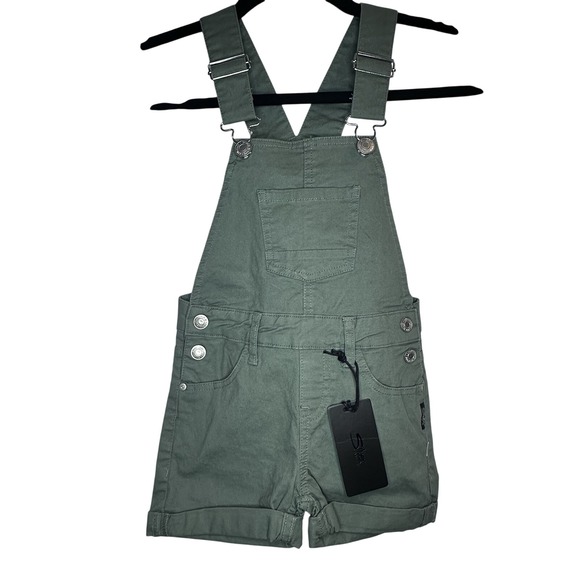 Silver Jeans Other - Silver Jeans Co Green Nisha Short Overalls  Adjustable Straps Girls 6 NWT‎